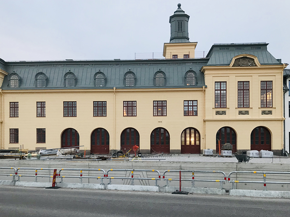 Gamla brandstationen i Kalmar under renovering.